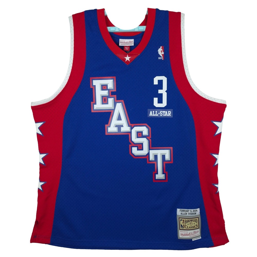 Allen Iverson Allstar East Mitchell & Ness XL XLarge Jersey 2004 Blue #3 NWT